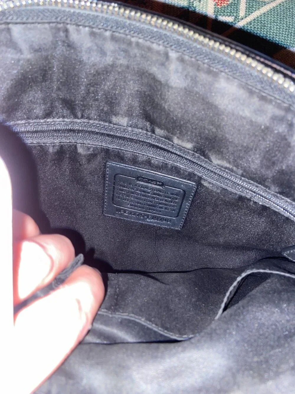 Coach signature black patent tote bag F19256 EUC